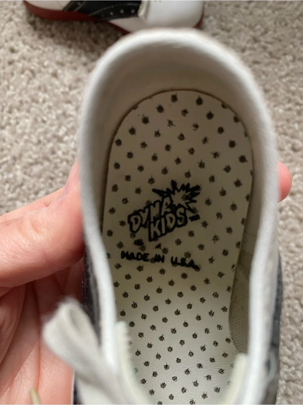 Vintage | White, Black and Red Baby Saddle Shoes | made in the U.S.A.